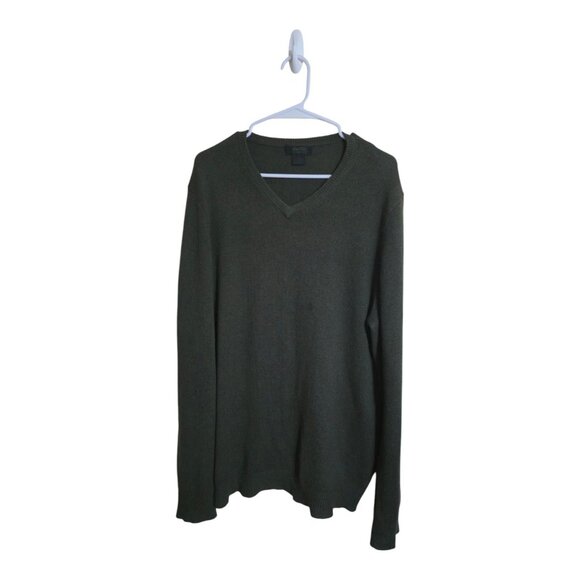 Marshall Fields Sweater Men LT Green Cashmere Preppy Grandpa Core Minimalist - Picture 1 of 10